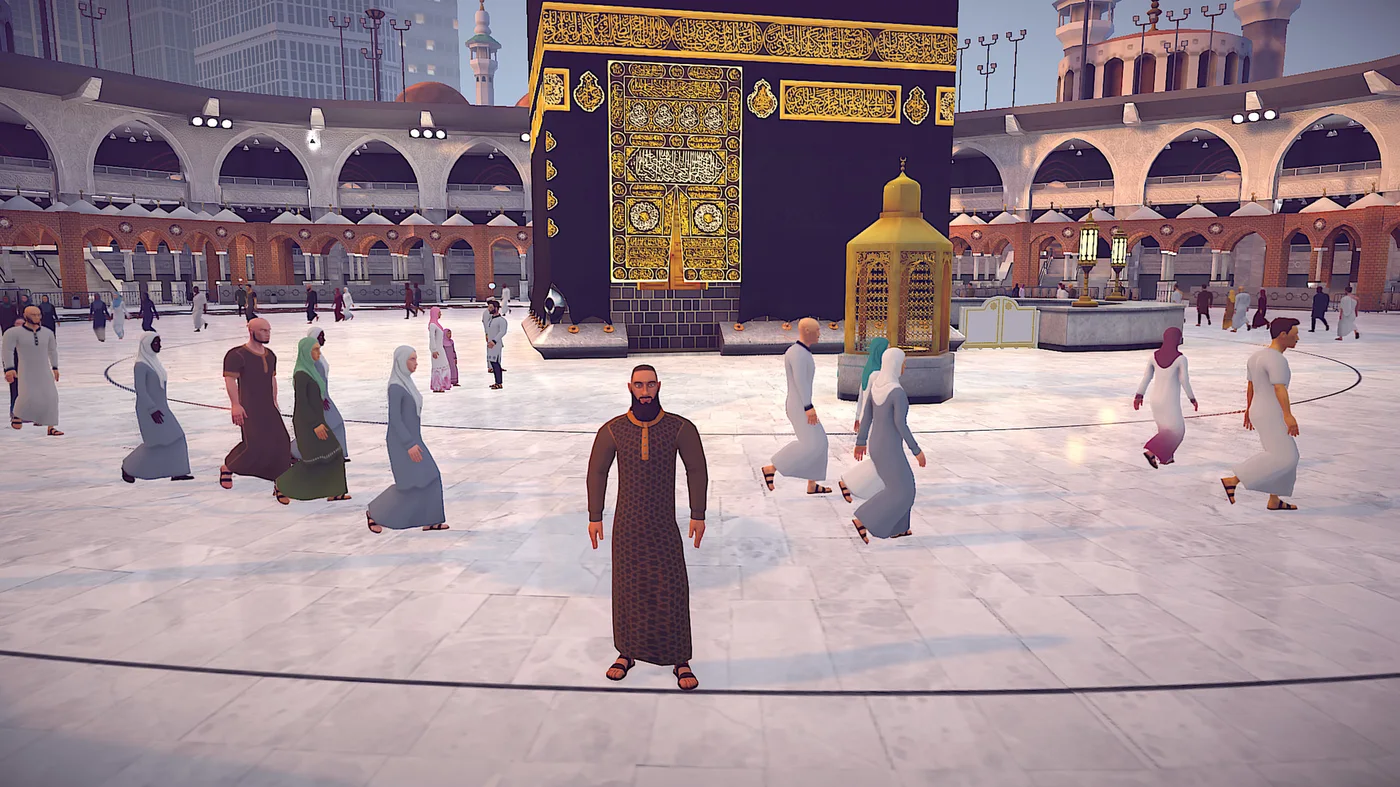 The Kaaba and the Grand Mosque at dusk in Muslim 3D